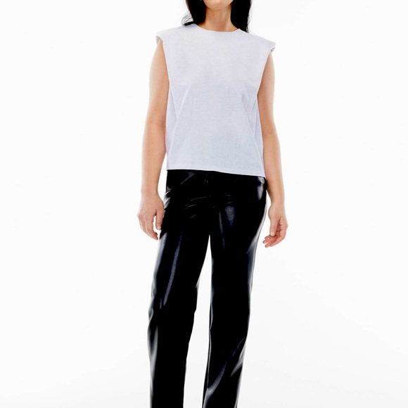 NWT Babaton Shoulder Pad Tank in ‘Heathered White Cloud’ Sz: XS. - Picture 8 of 8